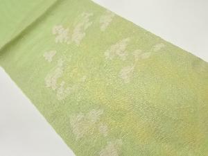 紗 花葉模様織出し袋帯